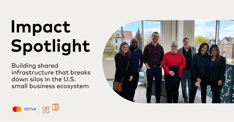 Impact Spotlight featuring a diverse group of seven professionals addressing the small business ecosystem.